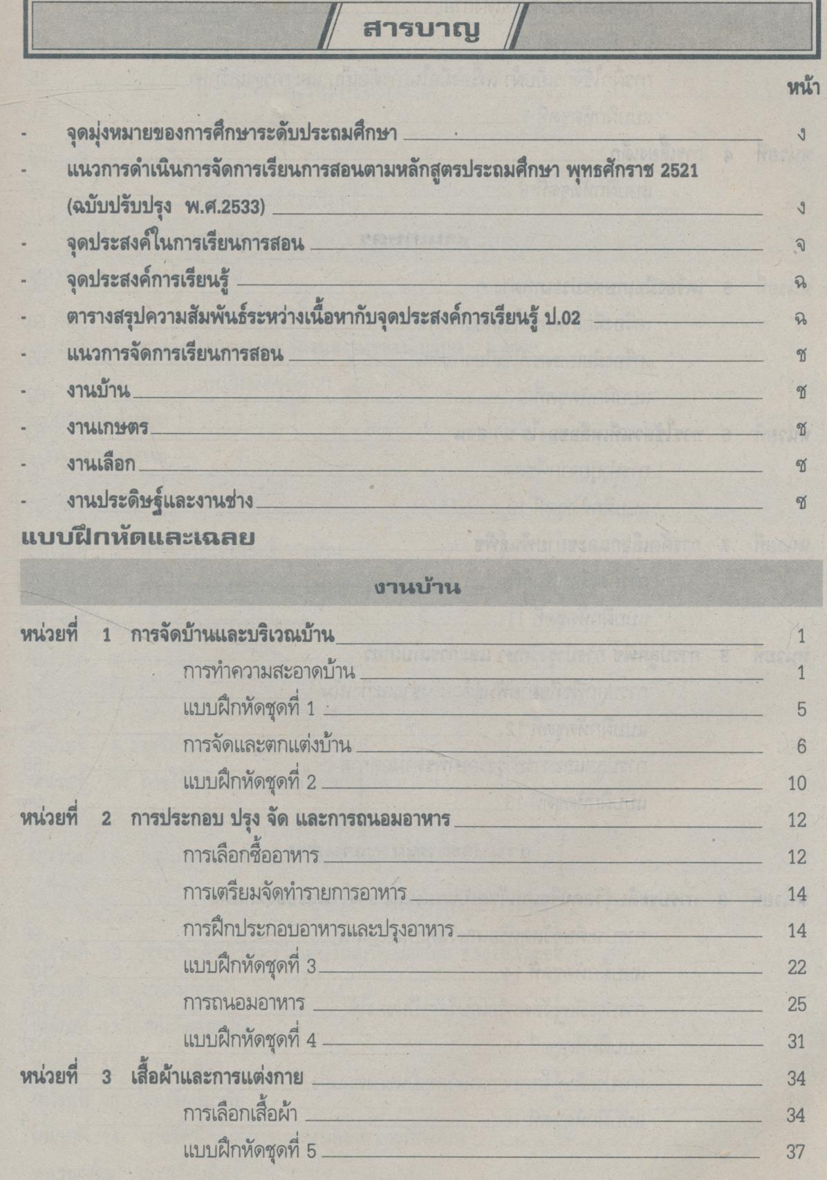 แผนการสอน กลุ่มการงานและพื้นฐานอาชีพ (กพอ.) ป.5