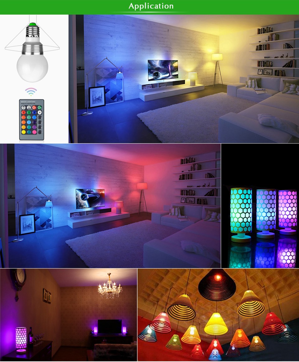 หลอดไฟ LED เปลี่ยนสีได้ 16 สี พร้อมรีโมท led 16 color in 1 RGB