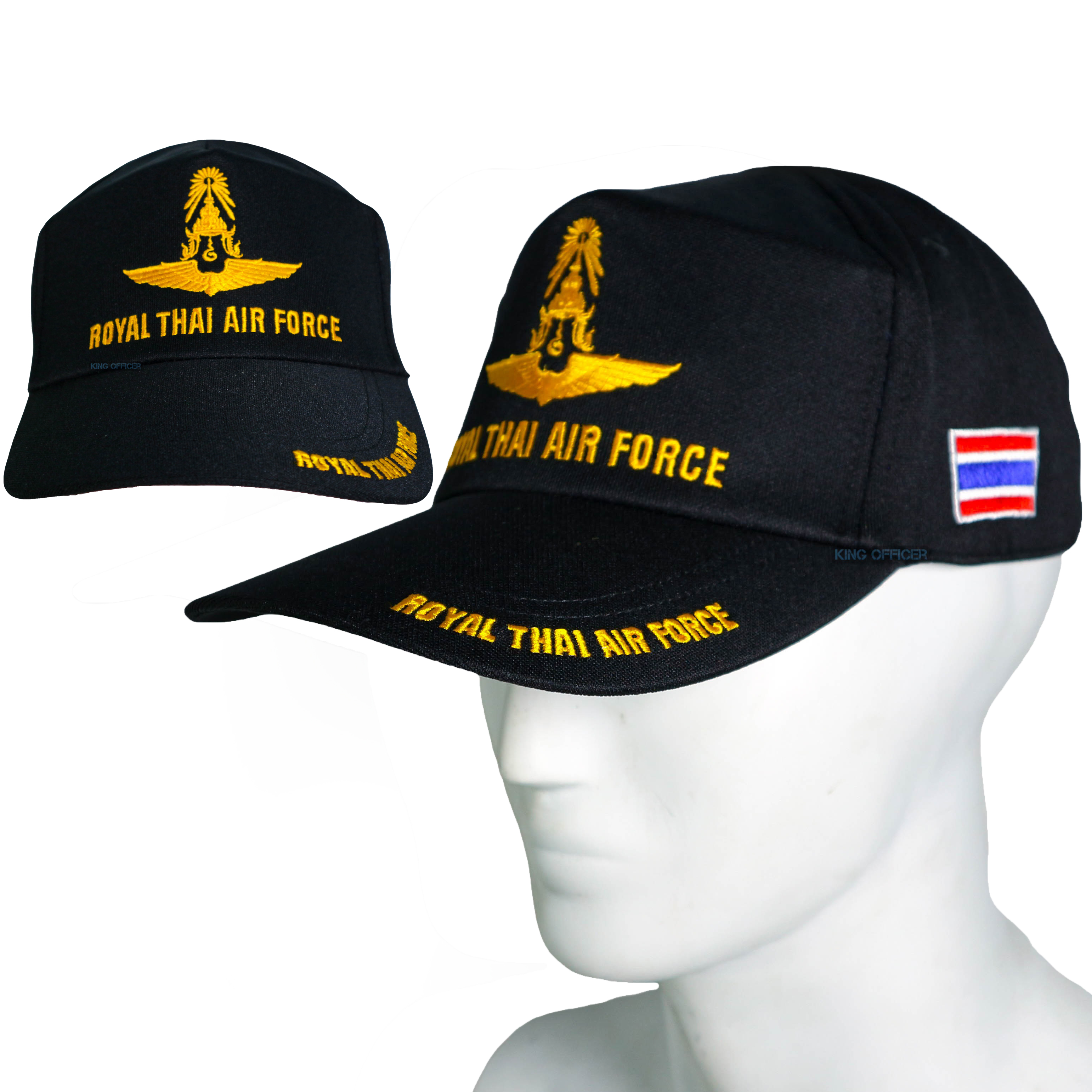 หมวกแก๊ปทหารอากาศ (ทอ.) สีดำ ปัก ROYAL THAI AIR FORCE (รับชำระปลายทาง)