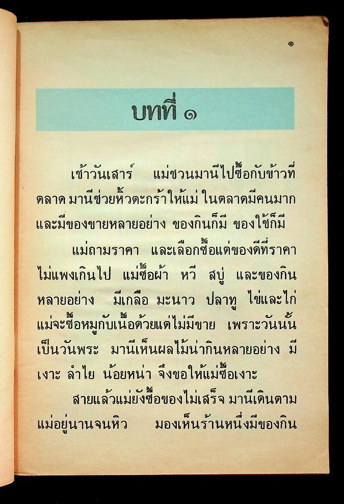 หนังสือเรียนภาษาไทย ชั้นประถมศึกษาปีที่ ๒ เล่ม ๑ (มานี มานะ)