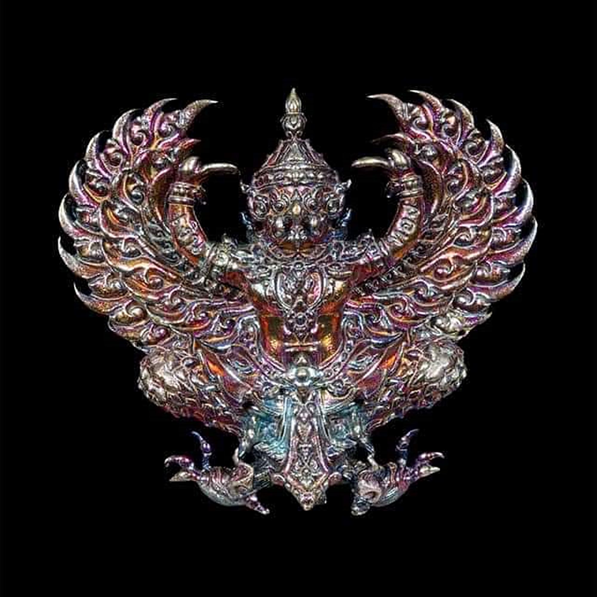พญาครุฑ รุ่นรวยหมื่นล้าน หลวงพ่อพัฒน์ วัดห้วยด้วน เนื้อทองแดงรุ้ง พิมพ์ใหญ่ 2563
