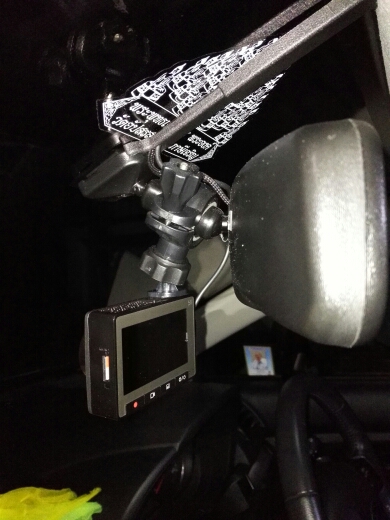 ขายึดกล้องติดรถยนต์ กับก้านกระจกมองหลัง แบบสไลด์