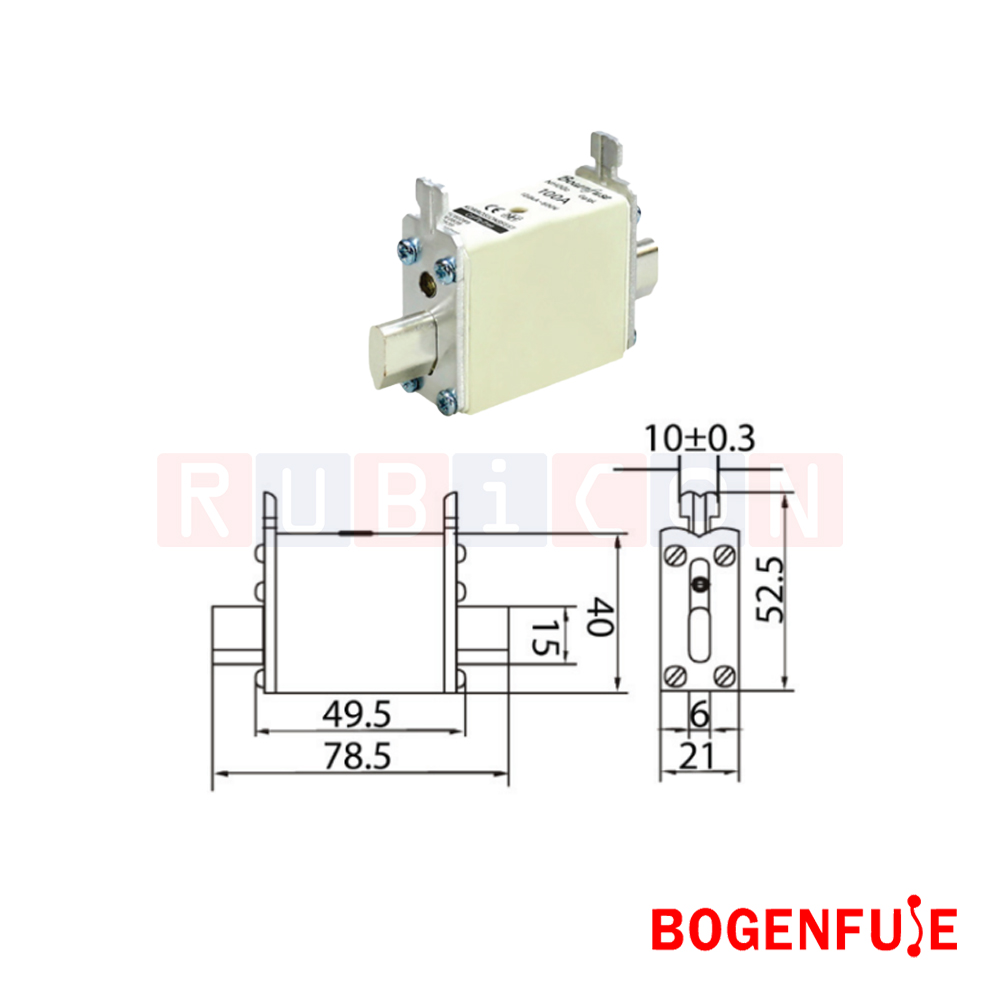 BOGENFUSE NH00C 25A 500V ฟิวส์ใบมีด LOW-VOLTAGE HRC FUSE WITH DUAL INDICATOR (LV HRC FUSE NH FUSE LINK)