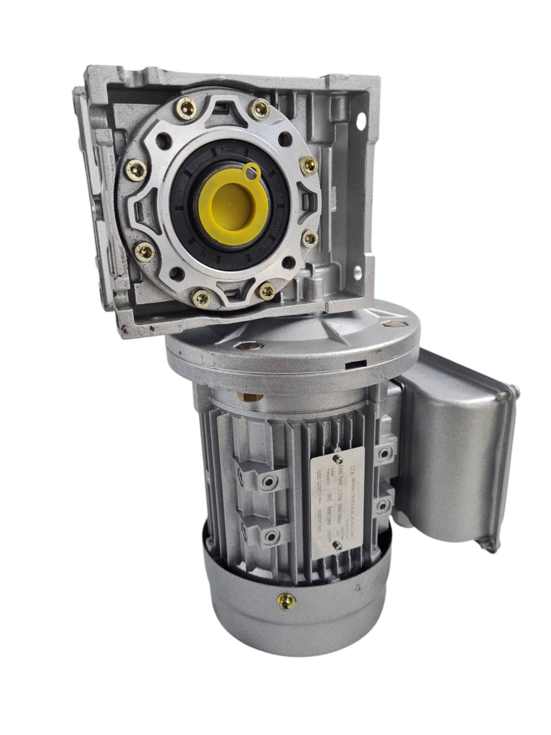 มอเตอร์เกียร์ไฟฟ้ากระแสสลับ ขนาด370W 220vพร้อมหน้าแปน รูเพลา 25 มิลลิเมตร เกียร์ 15:1ทำเครื่องกลึงรถแม็คโคร