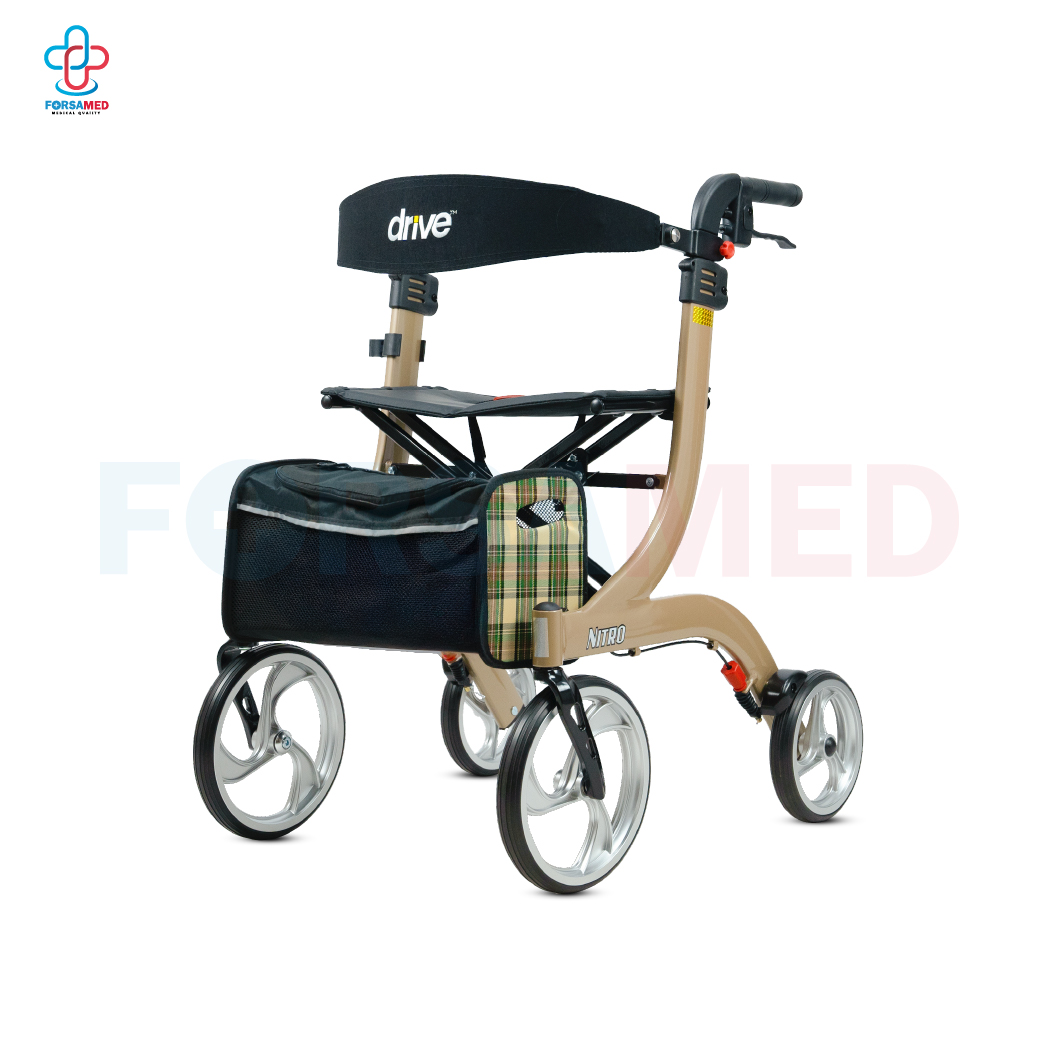 วอล์คเกอร์ 4 ล้อ Nitro Rollator แบรนด์ Drive Medical (Debilbiss) ช่วยพยุงเดิน