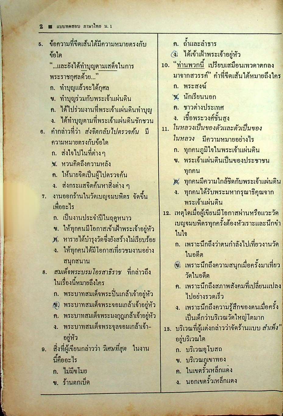 แบบทดสอบประเมินผลตามจุดประสงค์การเรียนรู้ ภาษาไทย ท ๑๐๑ - ท ๑๐๒ ชั้นมัธยมศึกษาปีที่ ๑