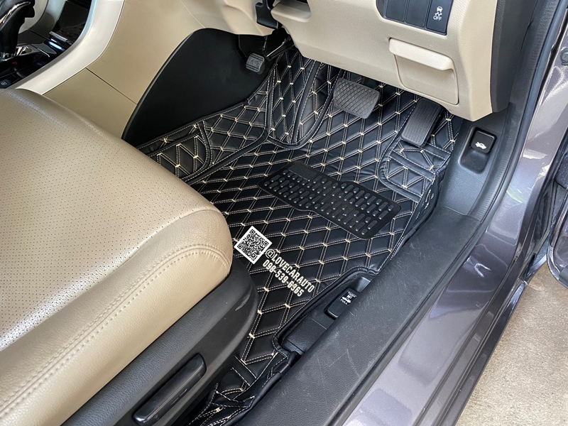 พรมปูพื้นรถยนต์ Honda Accord G9 2013-2018 สีดำด้ายทอง