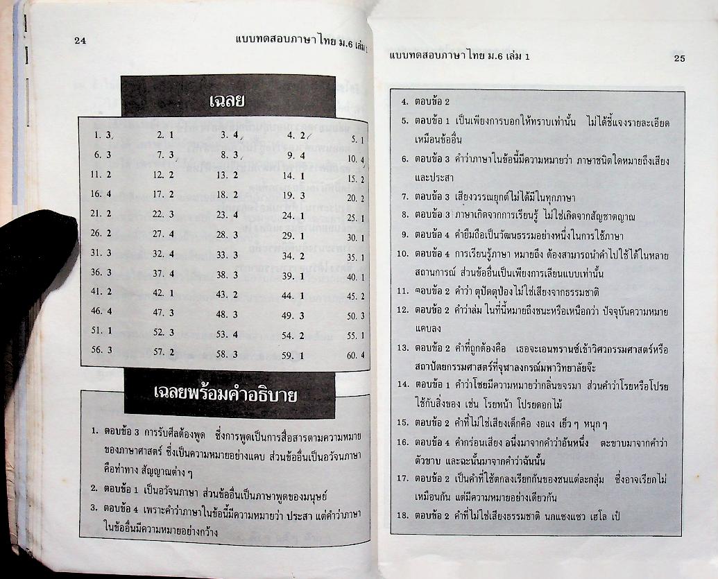 แบบทดสอบ ภาษาไทย ม.6 เล่ม 1 ท 605