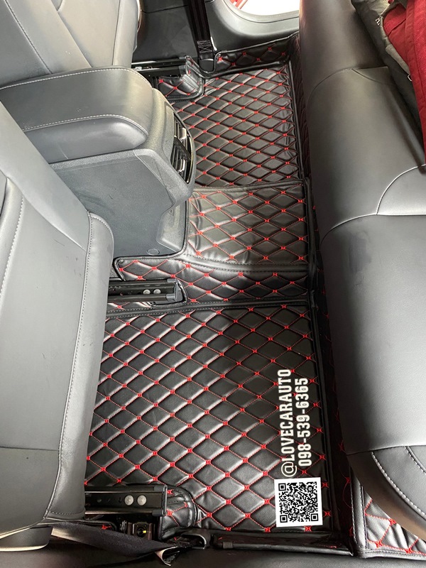 พรมปูพื้นรถยนต์ 6D MG VS Hev 2022 สีดำด้ายแดง +แผ่นท้าย