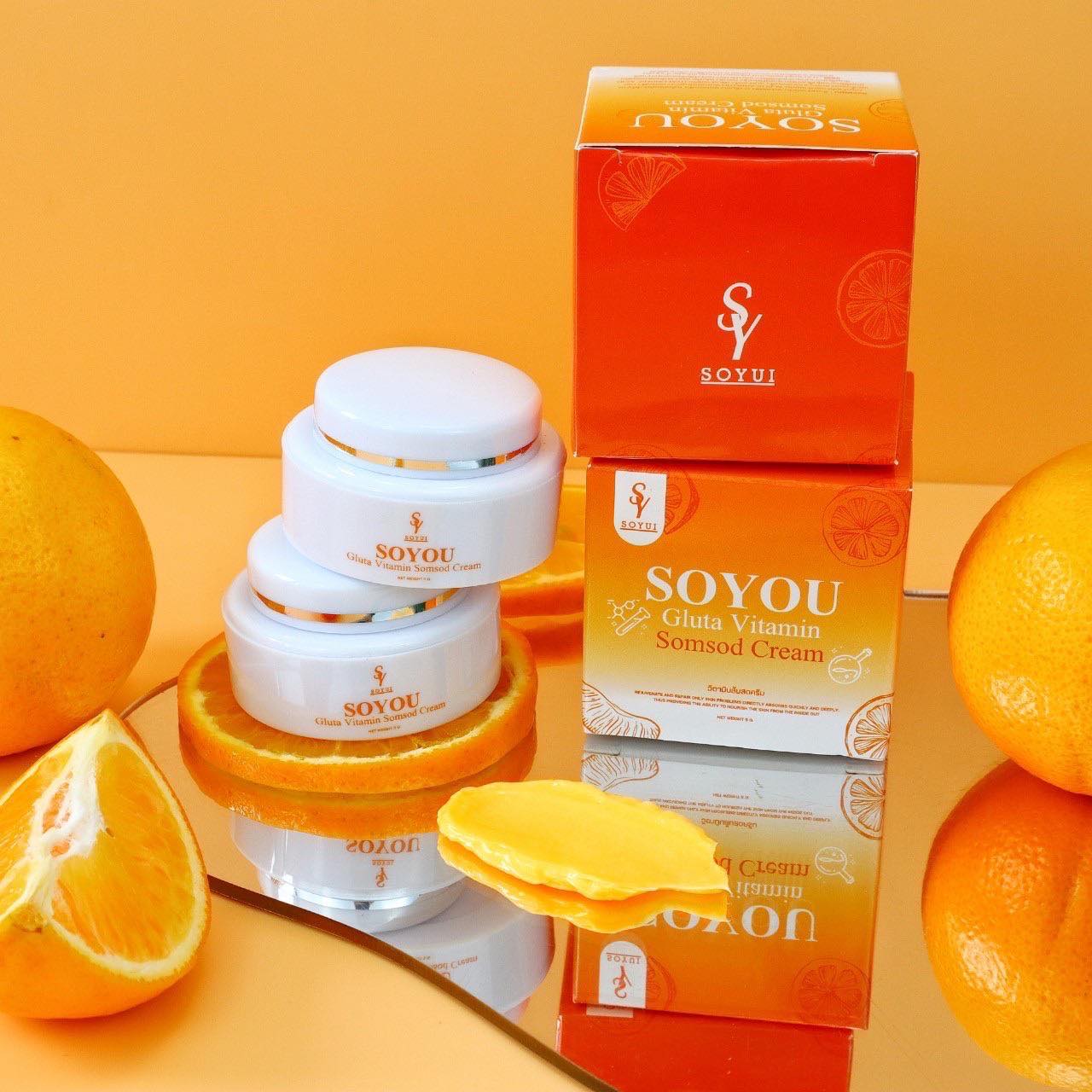 ครีมโซยู SoYou วิตามินส้มสด วิตามินบำรุงผิวหน้า ลดสิวลดริ้วรอย 1แถม1