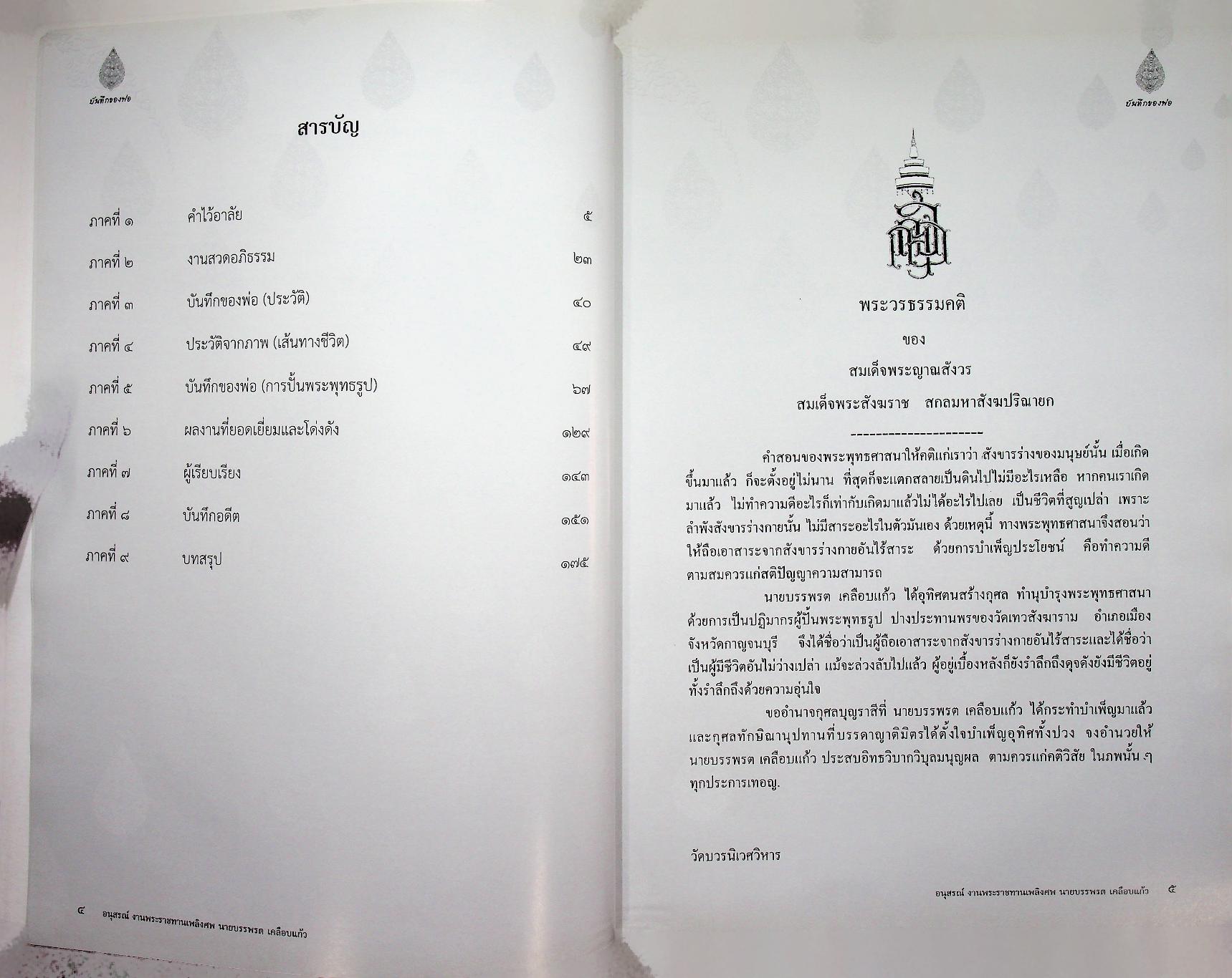 บันทึกของพ่อ / การปั้นพระพุทธรูป : อนุสรณ์งานพระราชทานเพลิงศพ นายบรรพรต เคลือบแก้ว