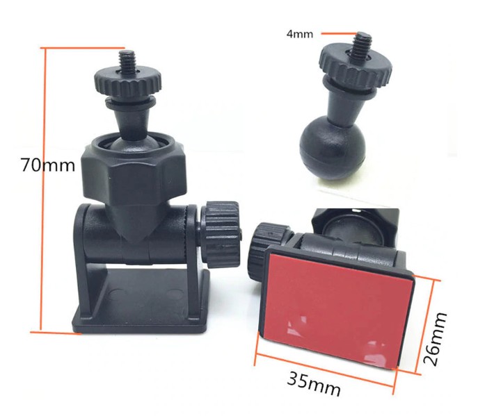 ขายึดกล้องติดรถ หัวเกลี่ยว4mm แบบกาวยึด 3M