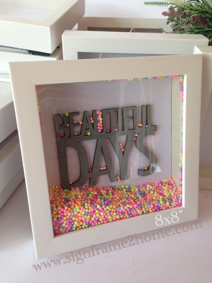 กรอบรูปทรงลึกสีขาวโมเดิล ขนาด 8x8"