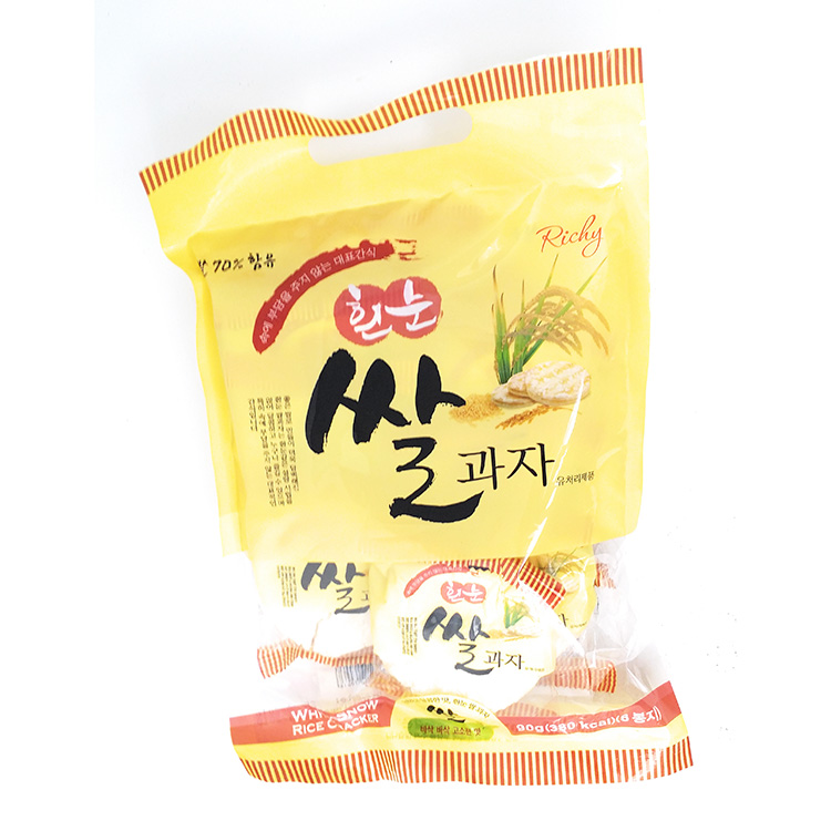 white snow rice cracker ขนมข้าวพองกรอบเกาหลี