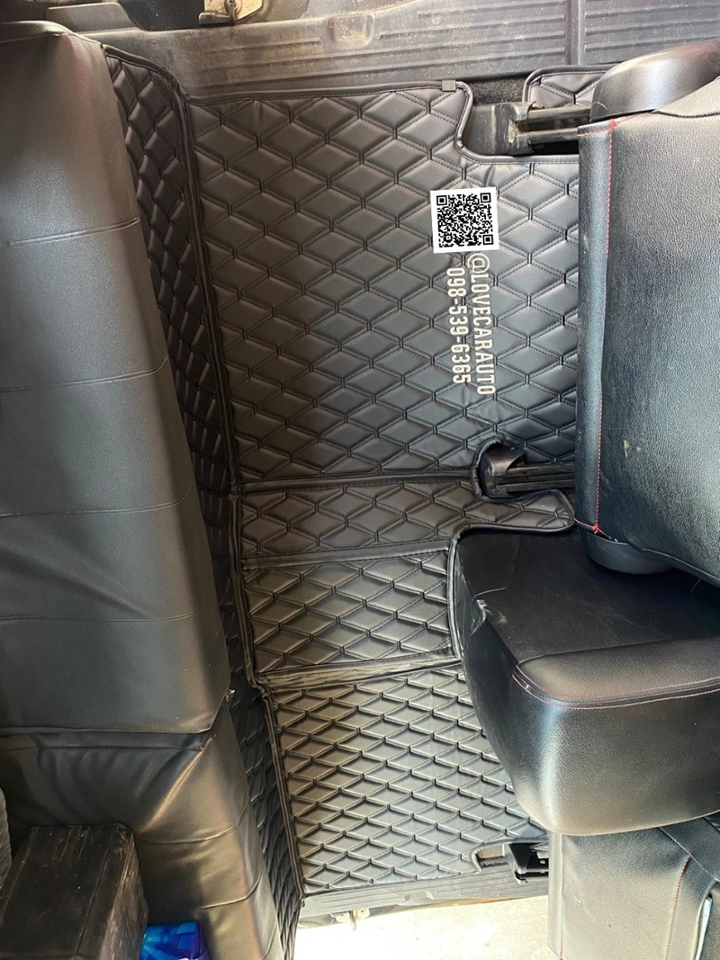 พรมปูพื้นรถยนต์6D Toyota Vigo Cab พรมVVIPด้ายคู่ สีดำด้ายดำ