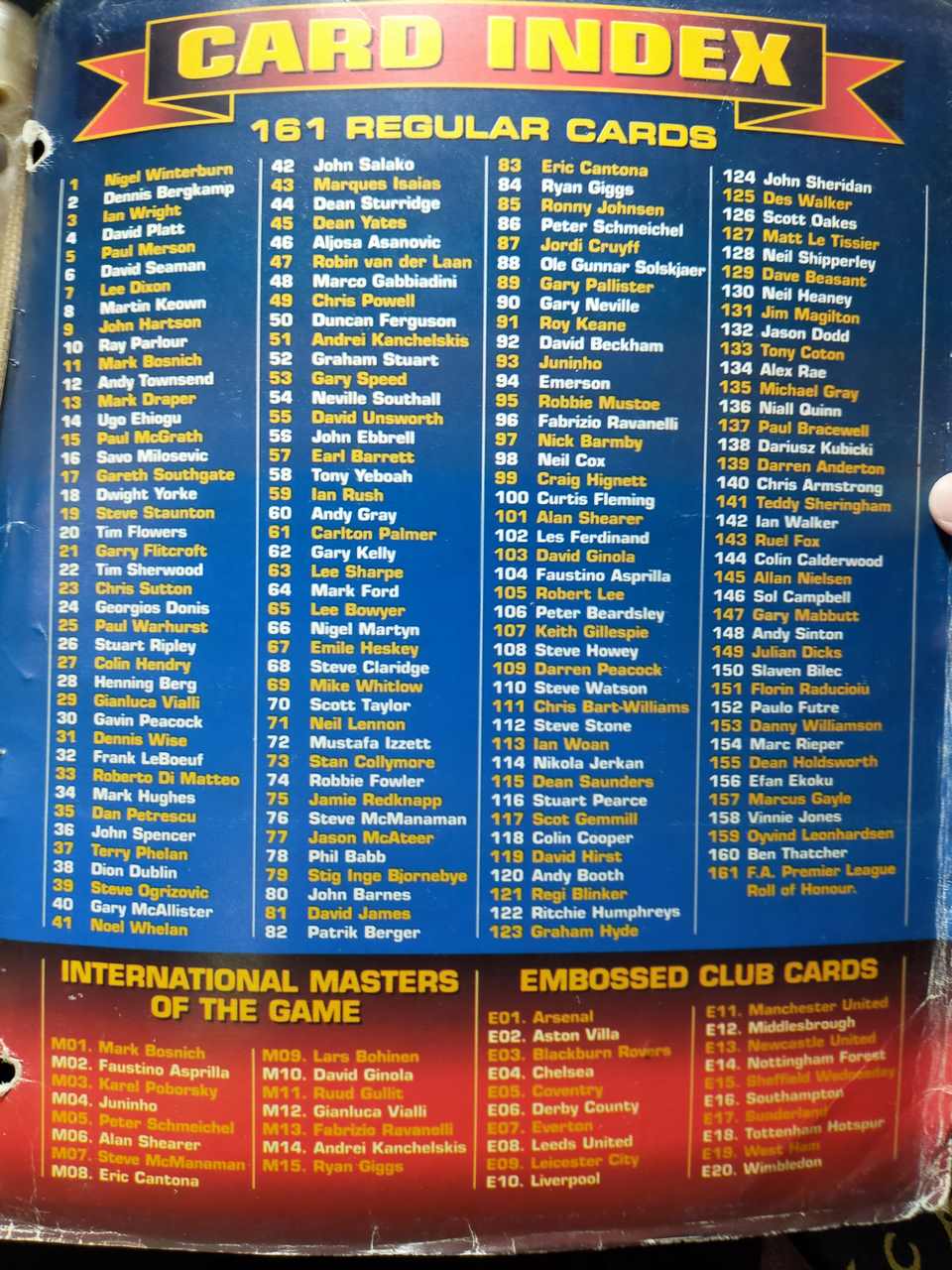 MERLIN'S PREMIER GOLD TRADING CARDS 1996-97 SEASON