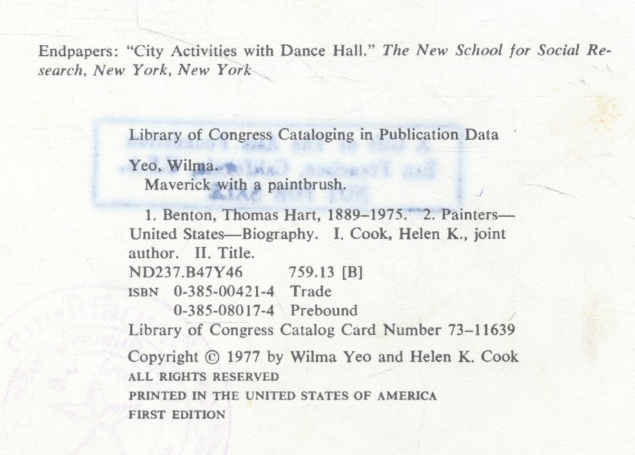 MAVERICK WITH A PAINTBRUSH : THOMAS HART BENTON