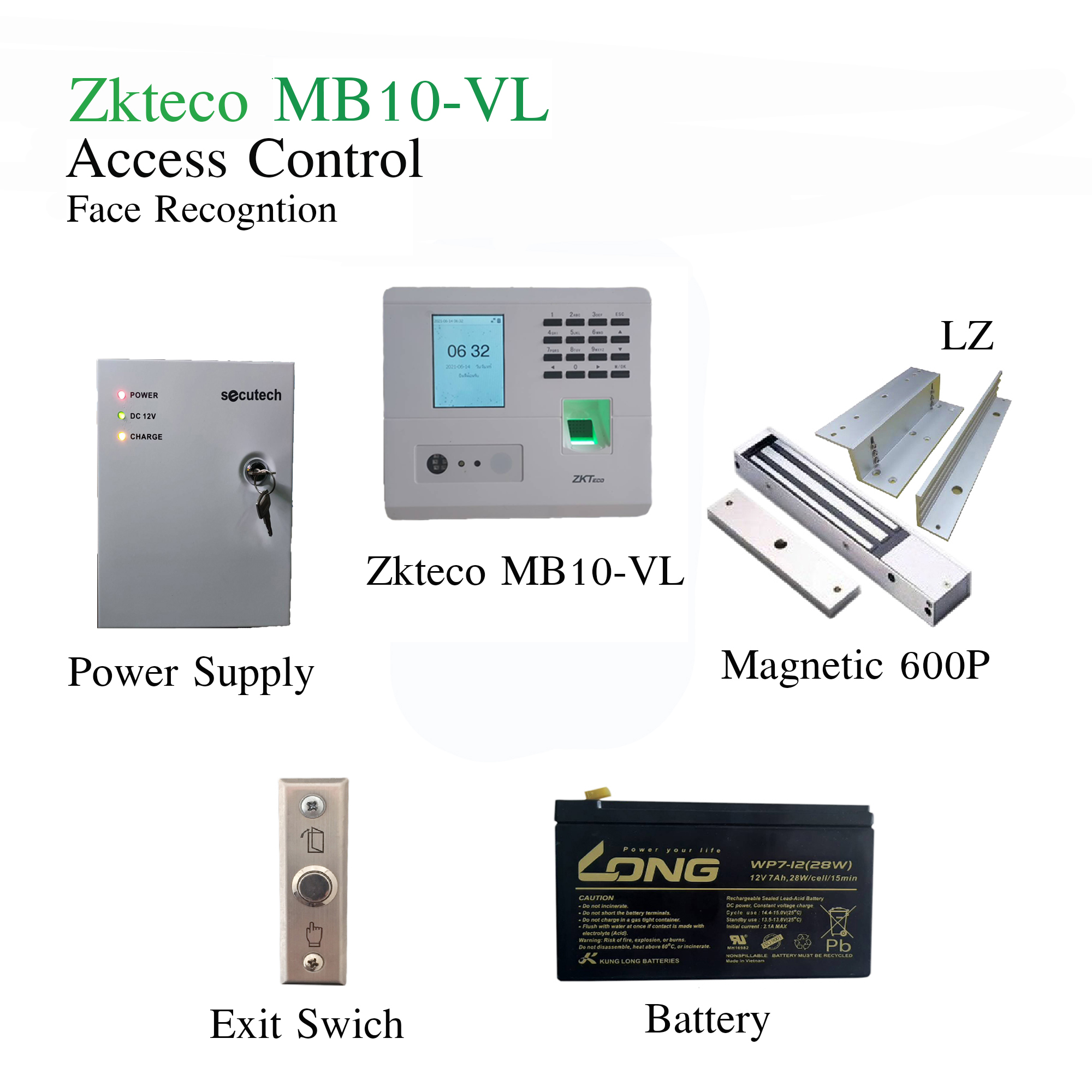 เครื่องสแกนใบหน้า Zkteco MB10-VL