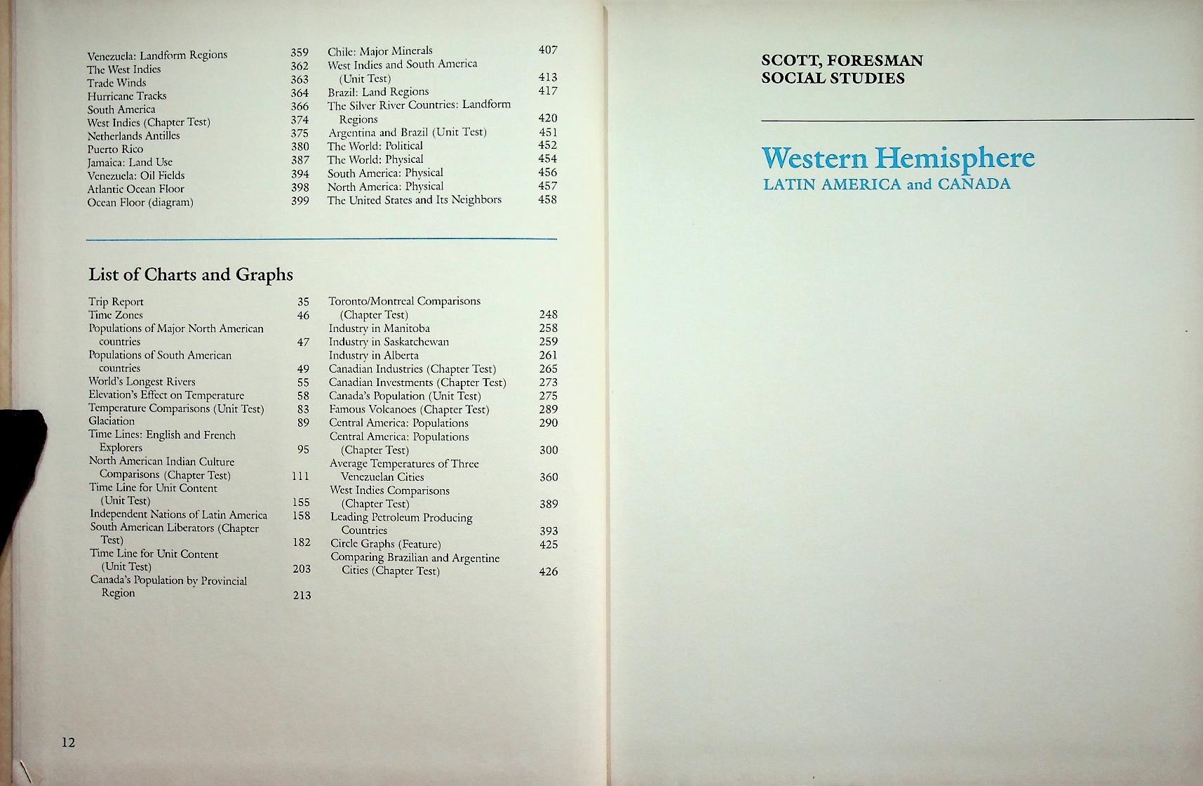 SCOTT, FORESMAN SOCIAL STUDIES : Western Hemisphere LATIN AMERICA and CANADA