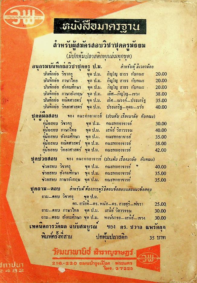 บันทึกย่อ สังคมศึกษา ชุด ป.ม.