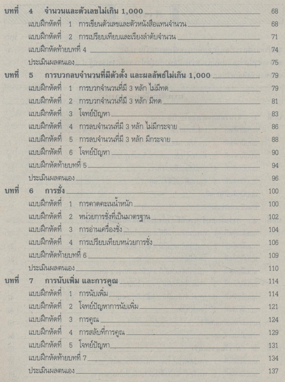แผนการสอน กลุ่มทักษะคณิตศาสตร์ ป.2