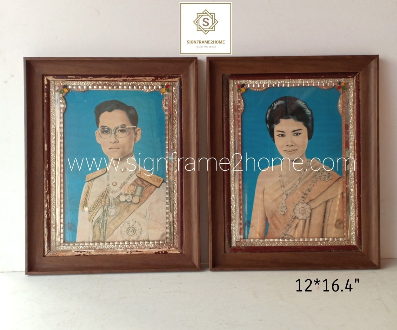 กรอบไม้ลายเก่า ขนาด 12x16นิ้ว