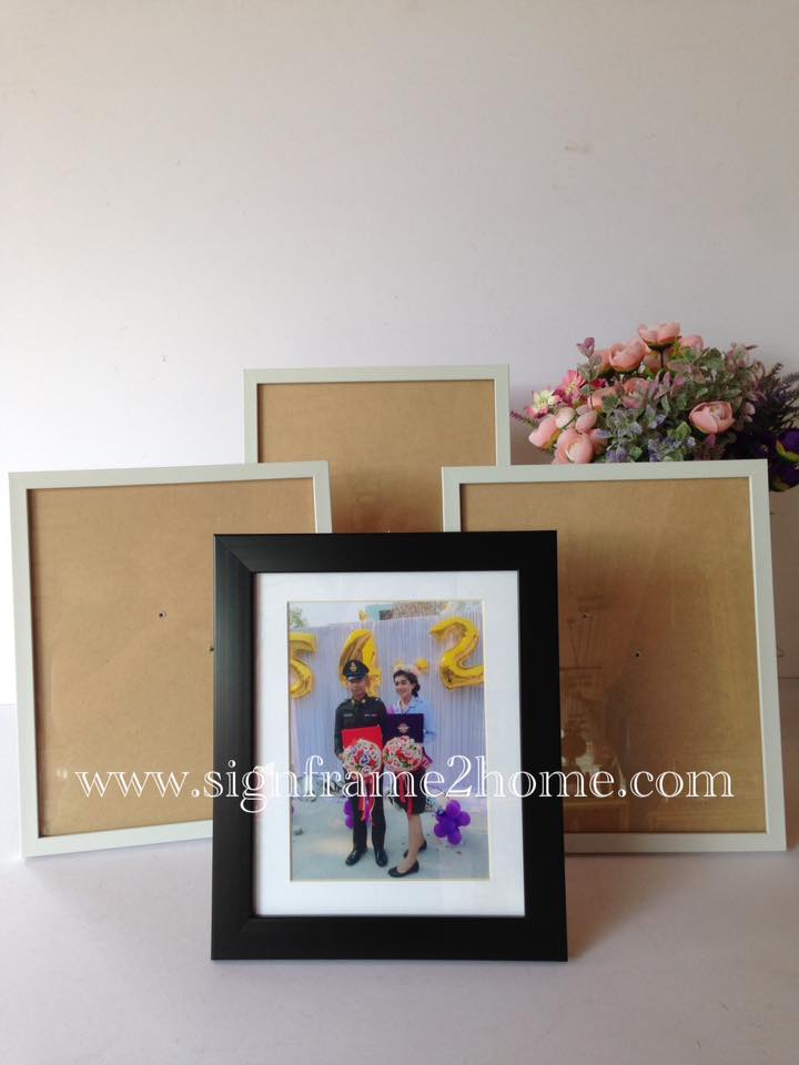กรอบรูปลายไม้ดำเรียบโมเดิลหน้า1" พร้อมใส่โฟโตเม้า ขนาด 8x6"