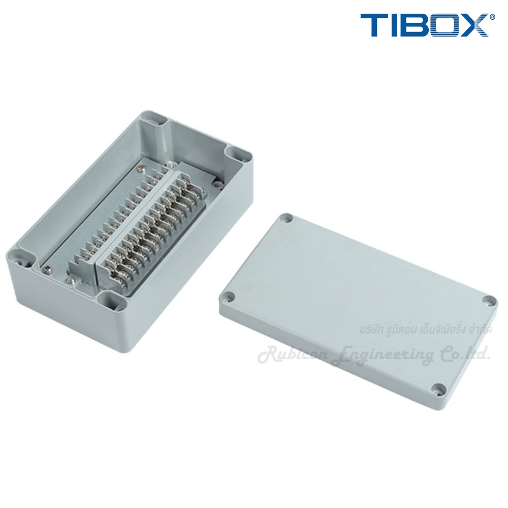 TIBOX LV-30P-S กล่องอลูมิเนียมพร้อมเทอร์มินอล (Aluminum Terminal Block Enclosure IP66) 30P 10A IP66 Size : 220x125x80 mm (LV Series Aluminum Terminal Block Enclosure)