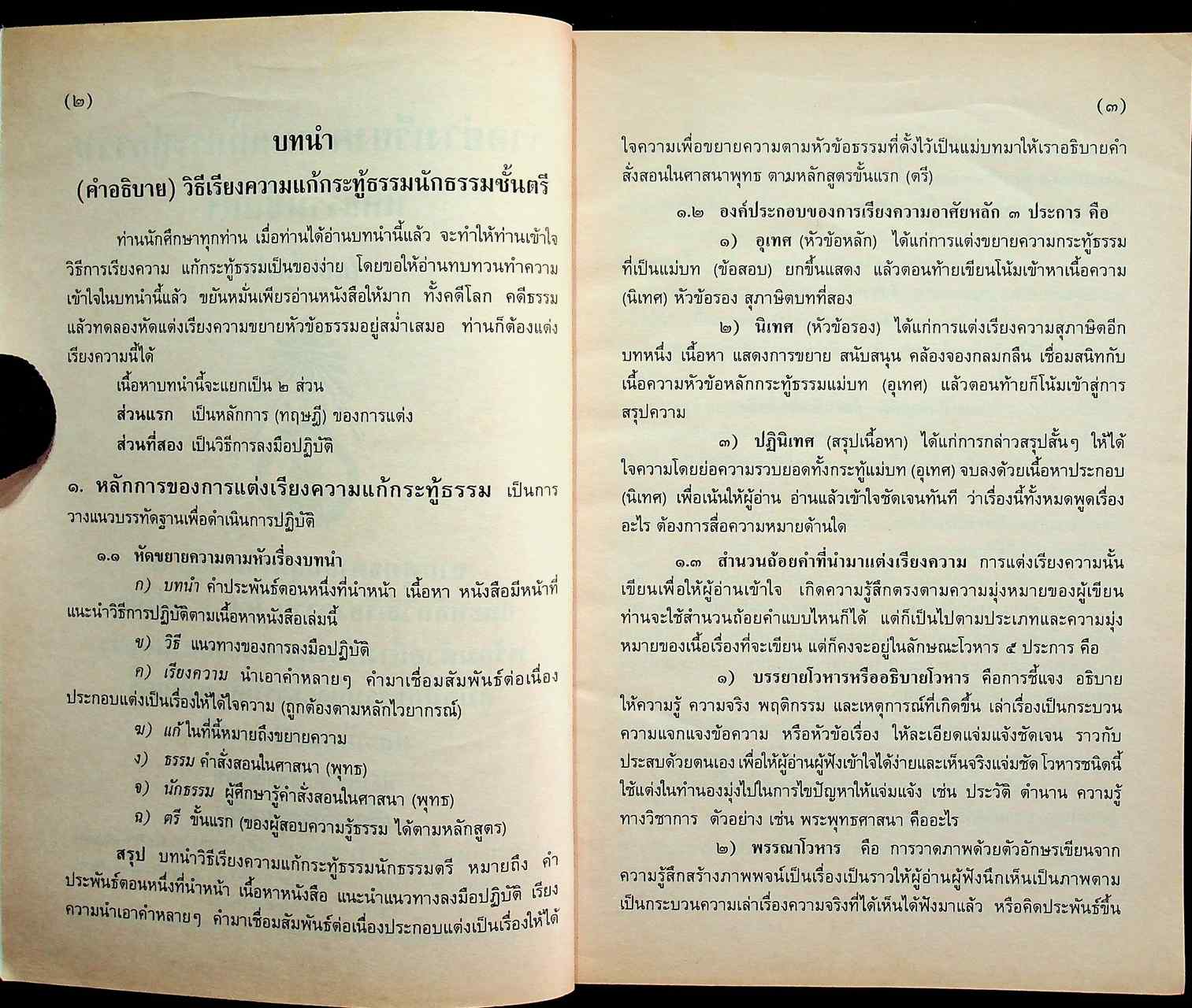 ตัวอย่างเรียงความแก้กระทู้ธรรมแบบใหม่ นักธรรมชั้นตรี