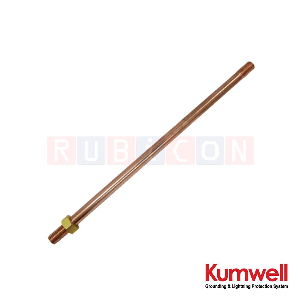KUMWELL LELT 58-60A เสาล่อฟ้าปลายเกลียว (Elevation Terminals for Blunt End Air Terminal ) ยาว 600 mm. Rod Dia 15 mm. Thread 5/8″