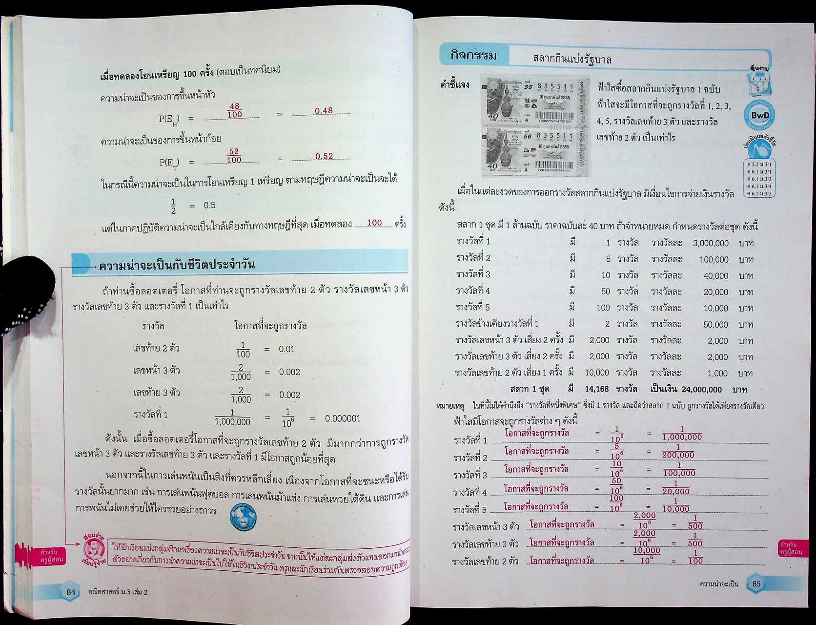 คู่มือครู ชุดกิจกรรมพัฒนาการคิด คณิตศาสตร์ ชั้นมัธยมศึกษาปีที่ 3 เล่ม 2