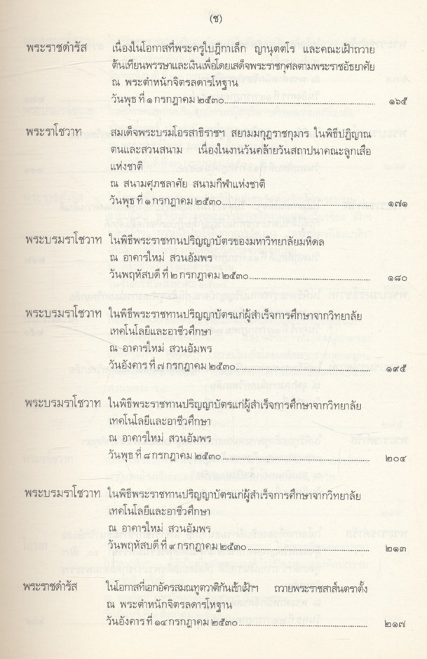ประมวลพระราชดำรัสและพระบรมราโชวาท ที่พระราชทานในโอกาสต่างๆ ปี พุทธศักราช ๒๕๓๐
