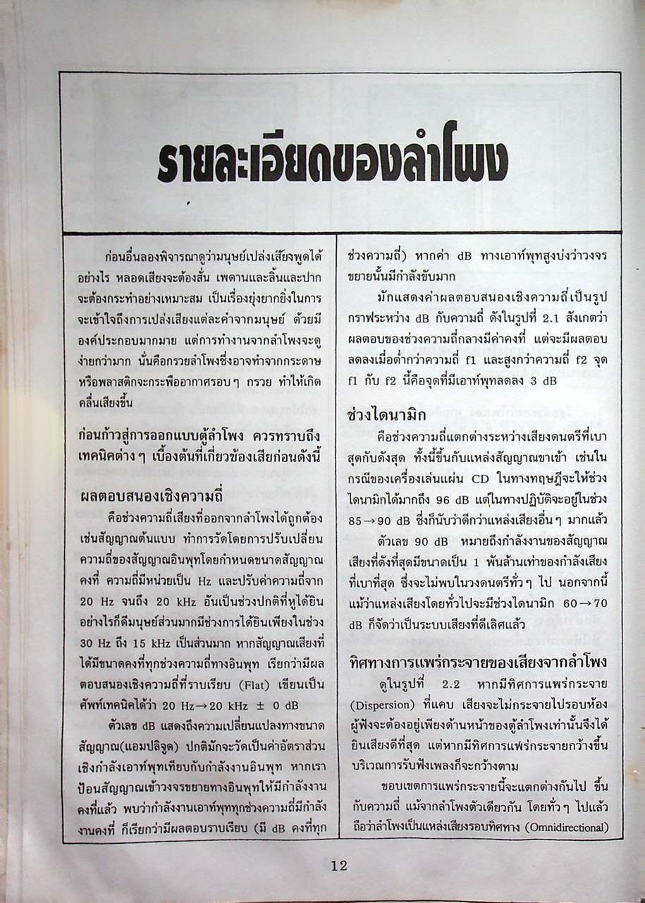 เทคโนโลยี ลำโพง