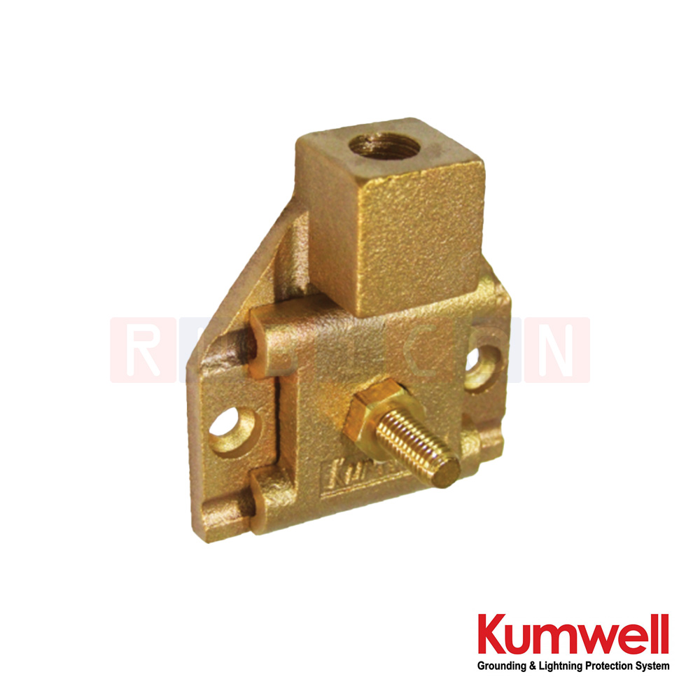KUMWELL LWAS 58C-95 ฐานหัวล่อฟ้าแบบติดผนัง (Wall Saddle) Thread Size 5/8", Cable Size 95 mm2