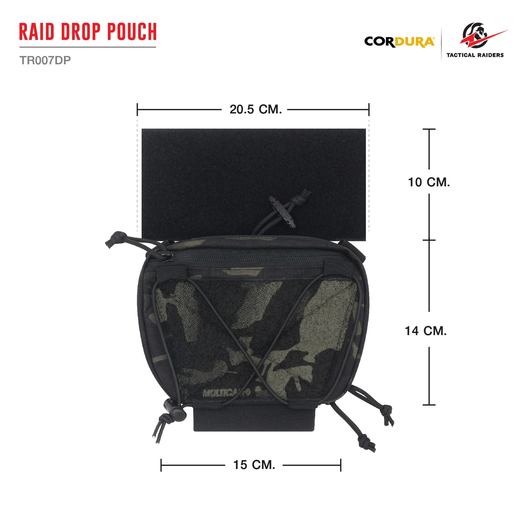 🇹🇭 1119 ไทยแลนด์ แทคติคอล กระเป๋าเสริมติดเวส RAID DROP POUCH [ TR007DP ] ( Tactical Rider )