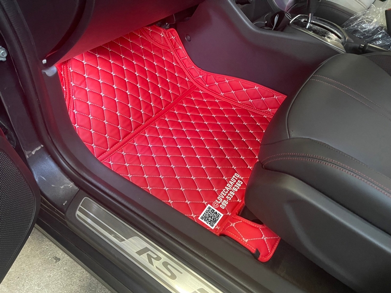 พรมปูพื้นรถยนต์ 6D Honda WRV 2023 สีแดงสด