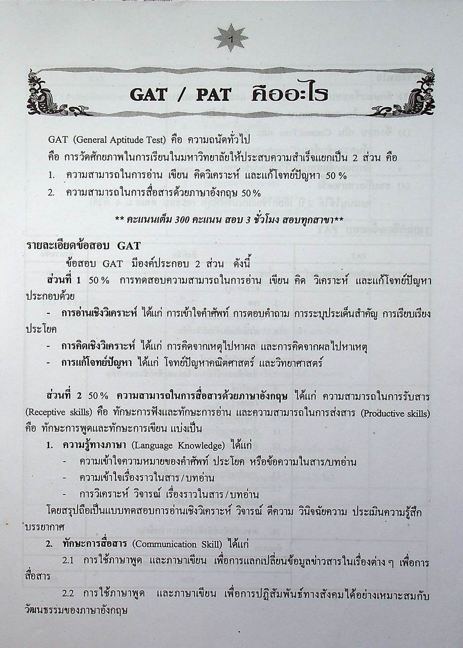 คู่มือ-เตรียมสอบ ความถนัดทั่วไป GAT