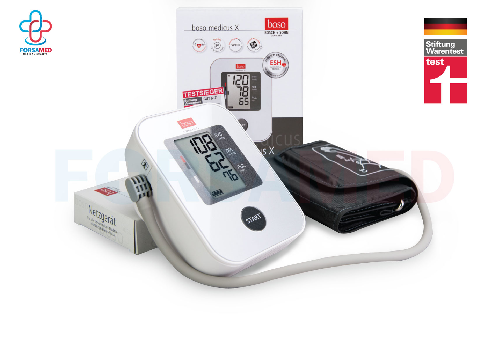 เครื่องวัดความดันอัตโนมัติ ยี่ห้อ Boso รุ่น Medicus X รับประกันนาน 5 ปี