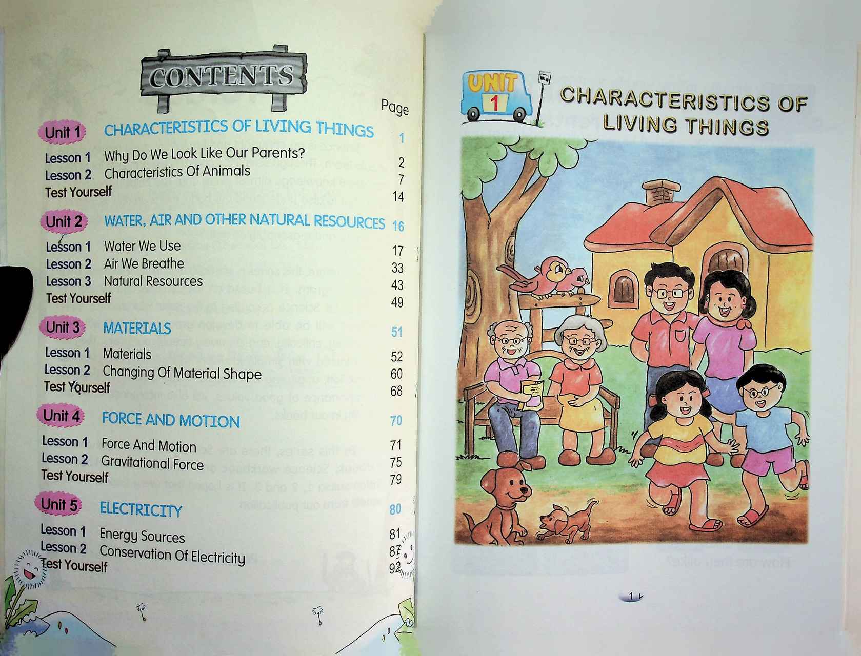 Science Contents of Learning for Science Level 1 Pratomsuksa 3