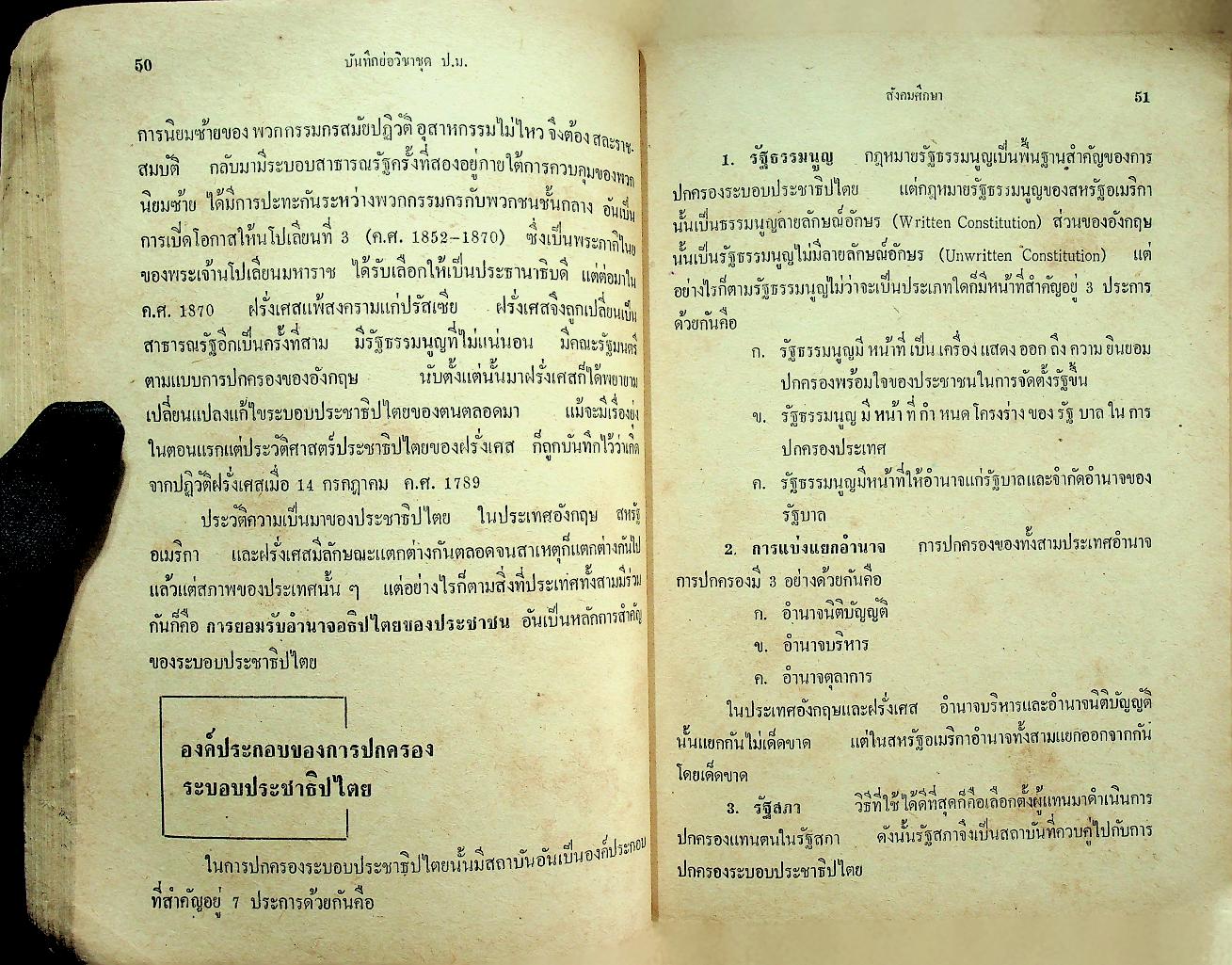 บันทึกย่อ สังคมศึกษา ชุด ป.ม.