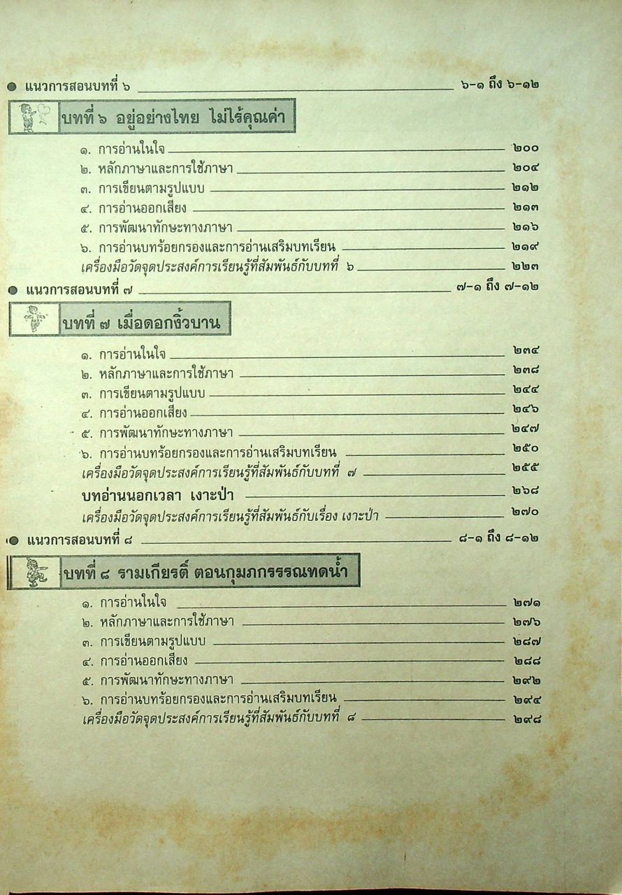 คู่มือครู แนวการสอน-เฉลย แบบเรียนมาตรฐาน ฉบับพิเศษ เน้นกระบวนการ ภาษาไทย ๖ ชั้นประถมศึกษาปีที่ ๖