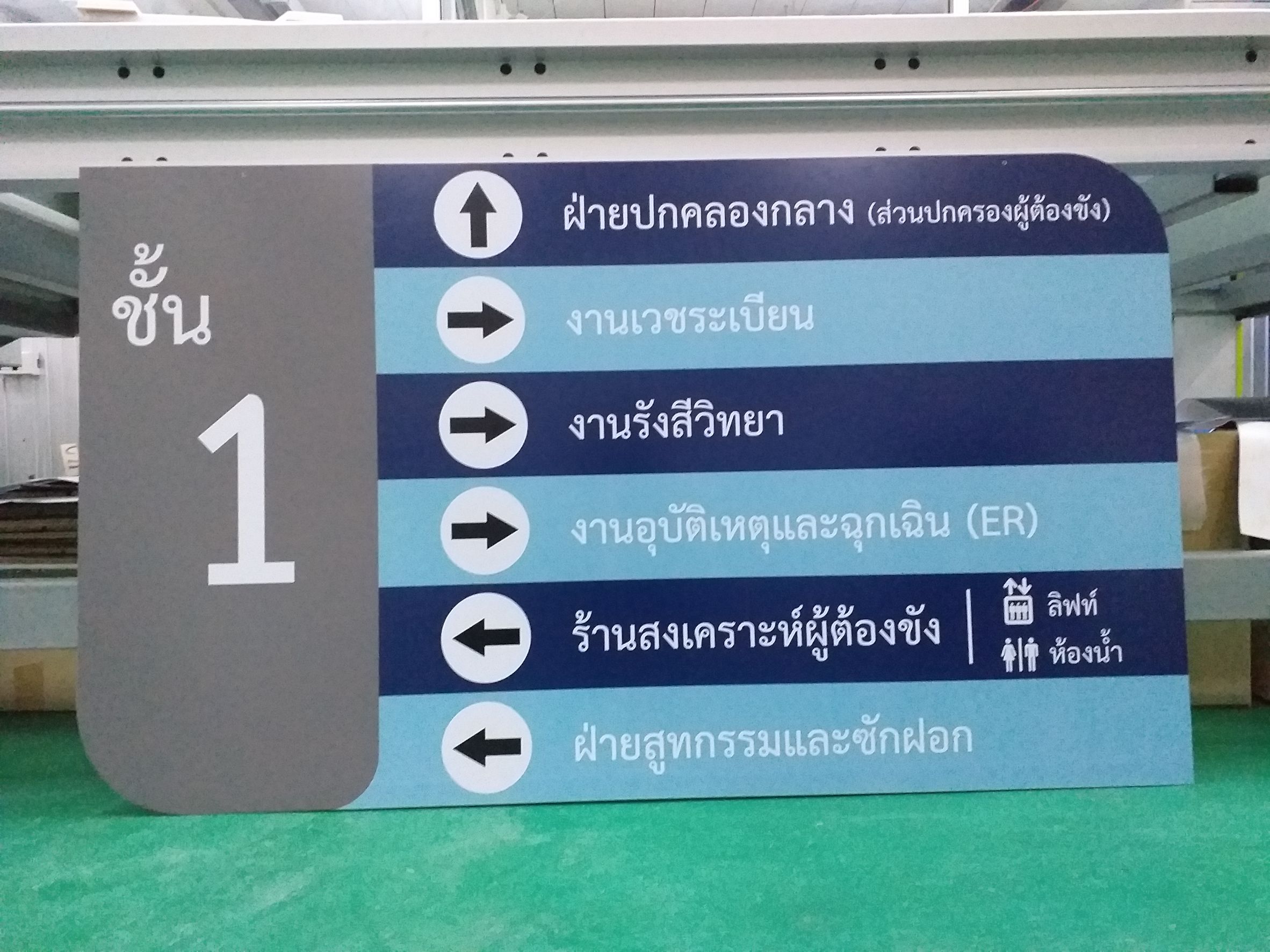 งานพิมพ์ป้ายบอกทางภายในอาคาร งานโรงจำ