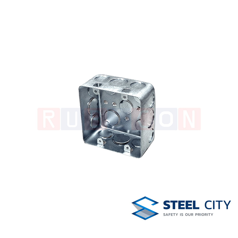 STEEL CITY BX981 สแควบ๊อกซ์ 4 หูู ตื้น 1/2" x 3/4" x 1/2" (ONE FOR ALL SQUARE BOXES ) หนา 1.2 mm