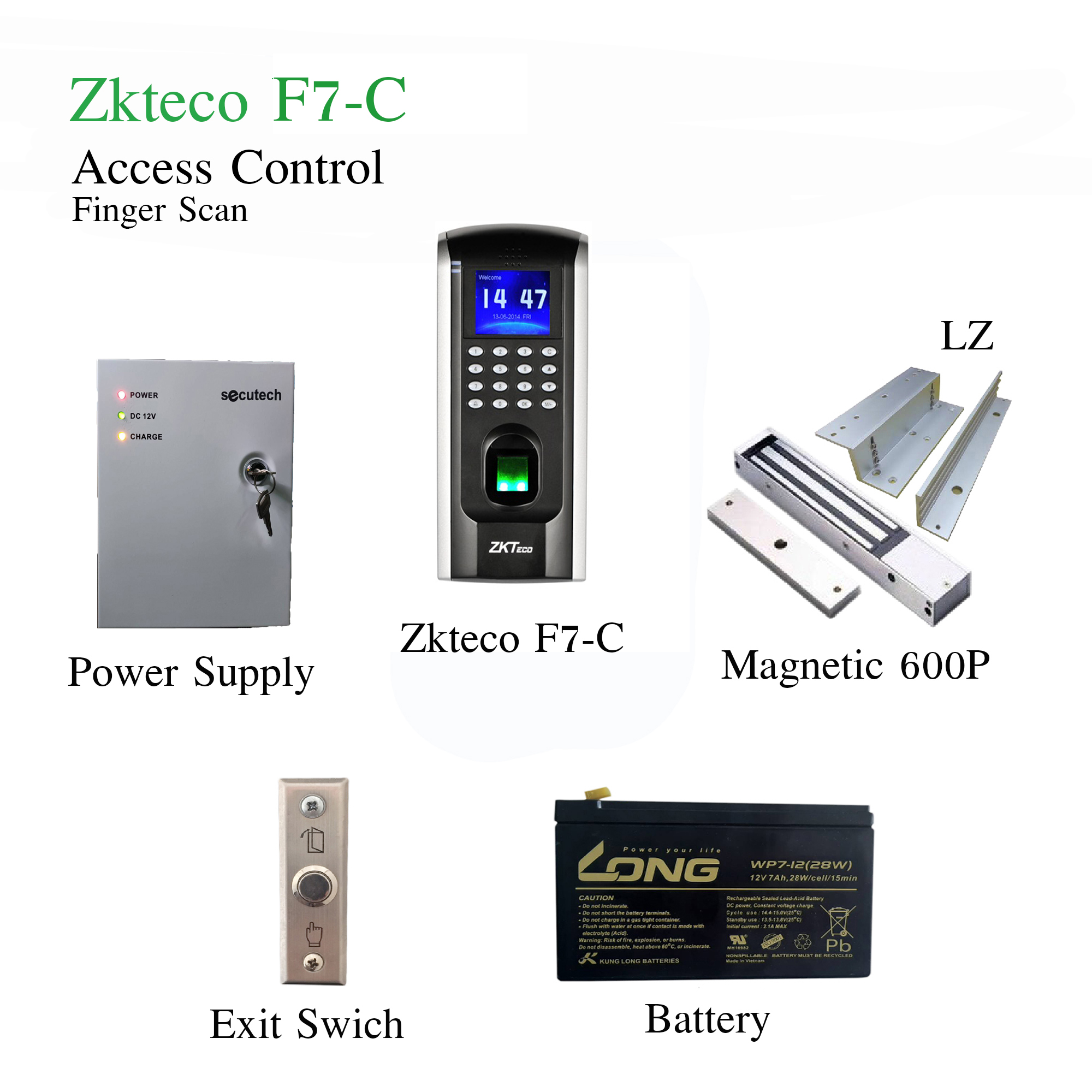 เครื่องสแกนลายนิ้วมือ Zkteco F7-C