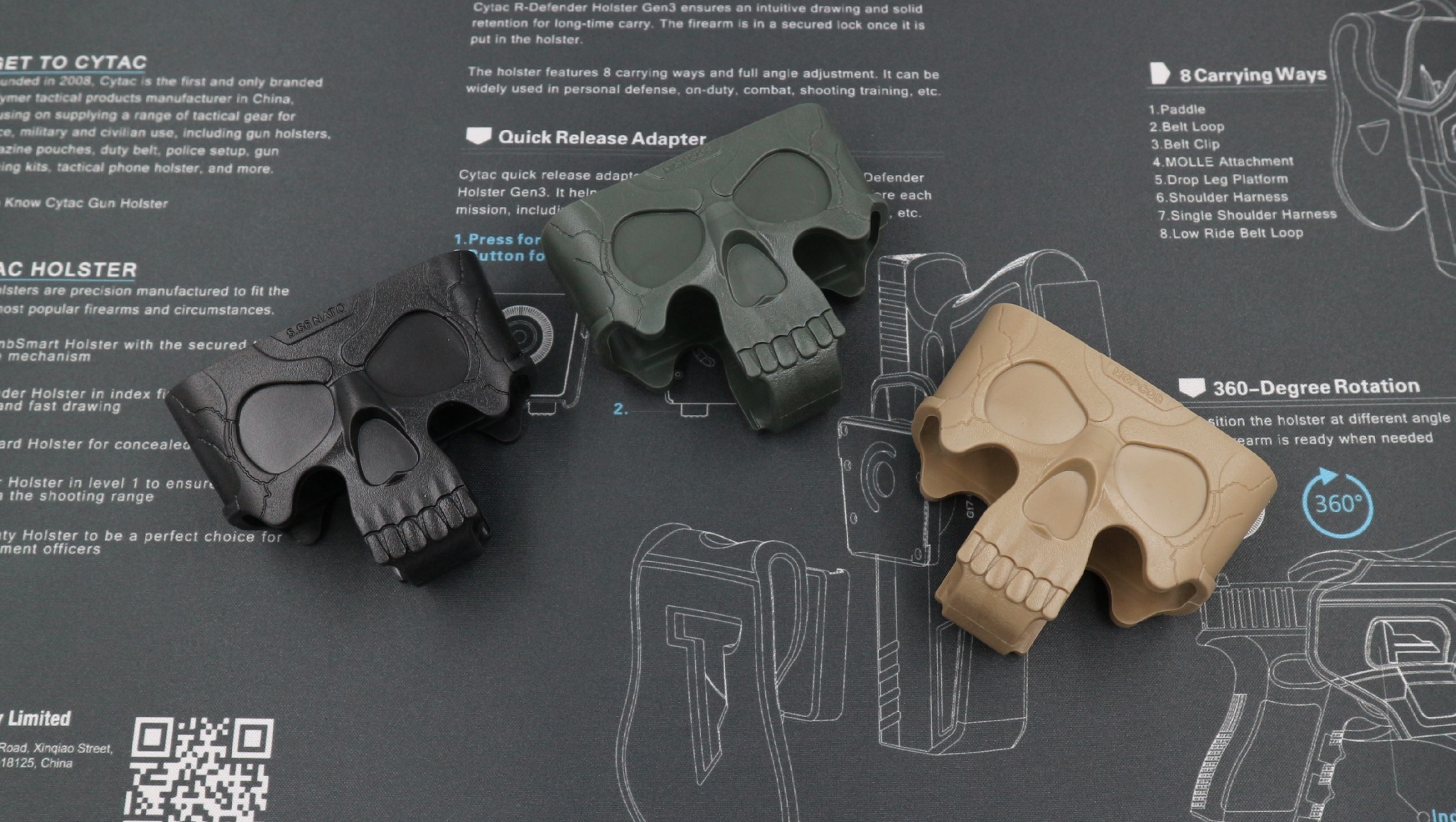 🇹🇭 999 ไทยแลนด์ แทคติคอล ยางดึงแม็ก M4 ลายกะโหลก