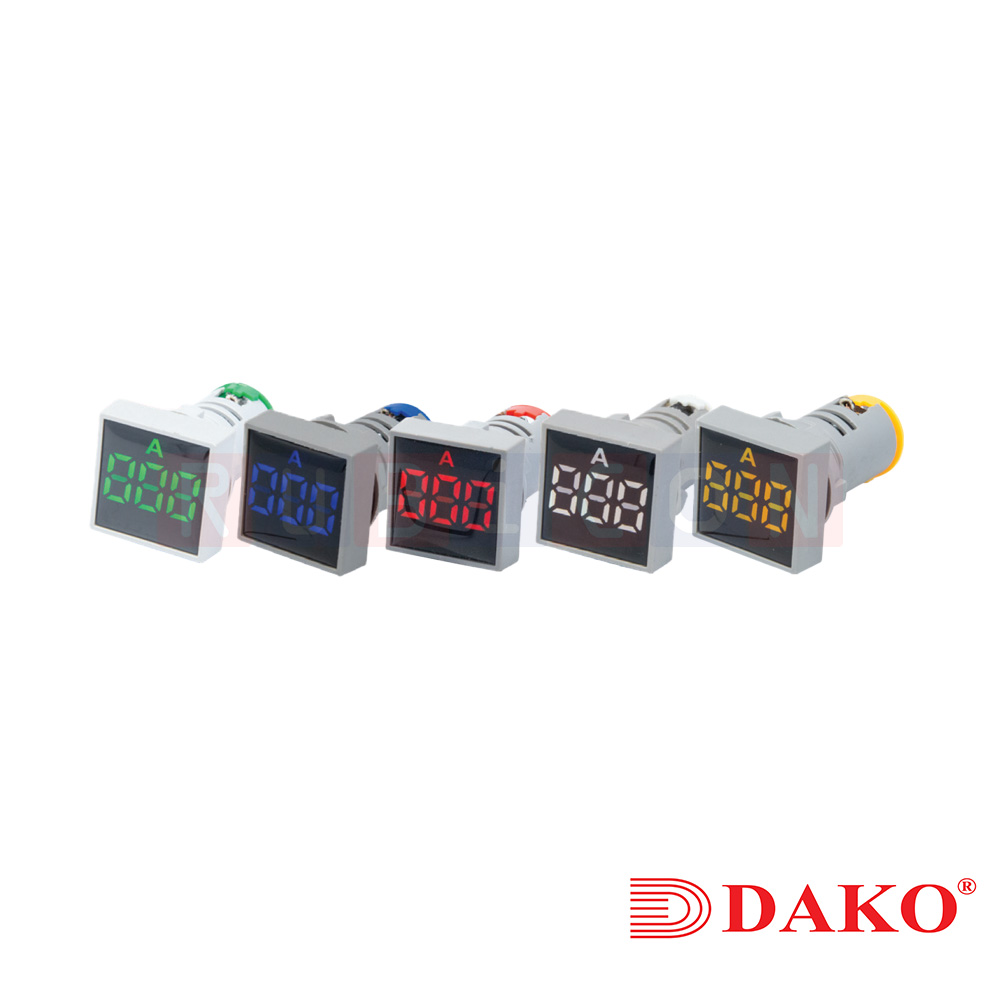 "DAKO" AD22-22AMS-W มิตอร์วัดแอมป์ แบบเหลี่ยม 22 มม. สีขาว (WHITE) (AMP INDICATOR)
