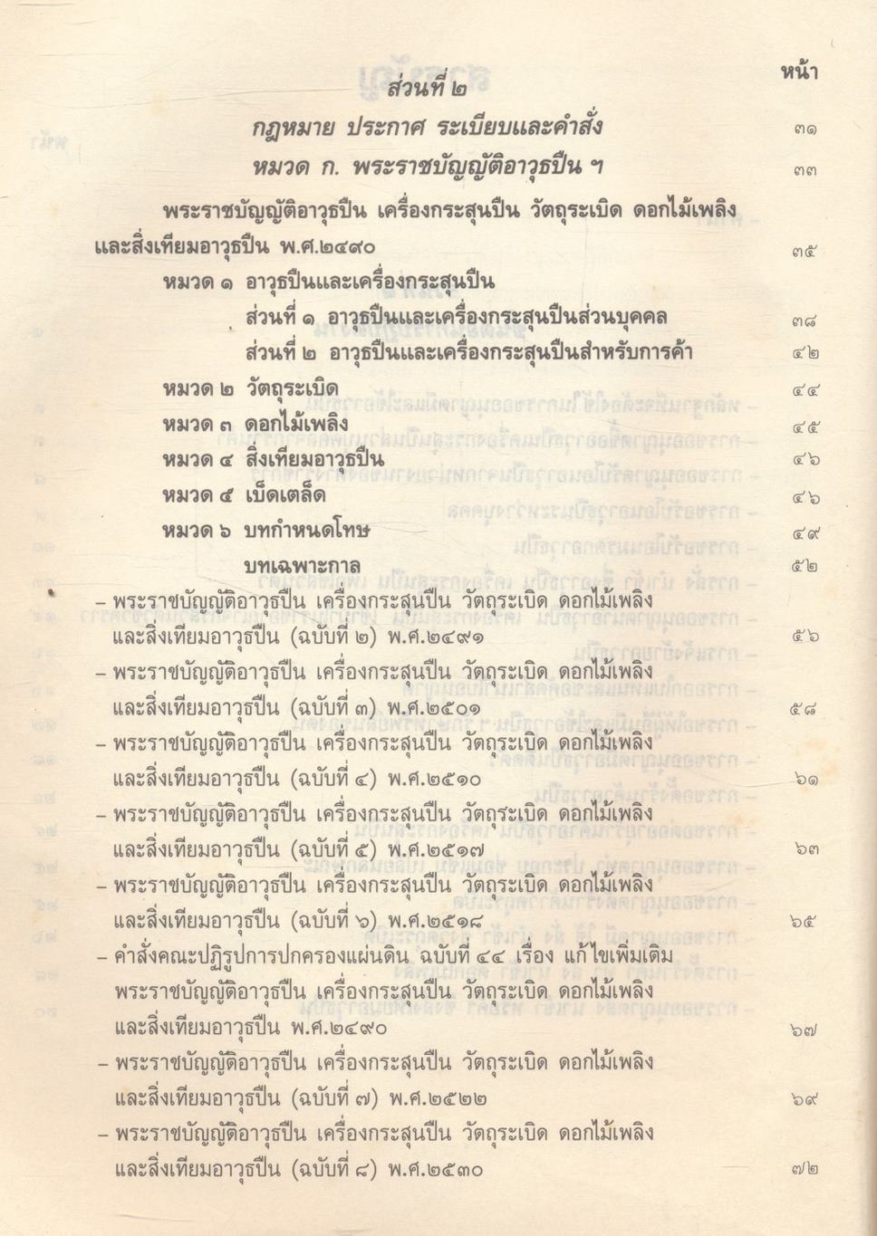 คู่มือปฏิบัติงานทะเบียนอาวุธปืน พ.ศ.๒๕๓๘ เล่มที่ 1 และ เล่มที่ ๒ (2 เล่ม)