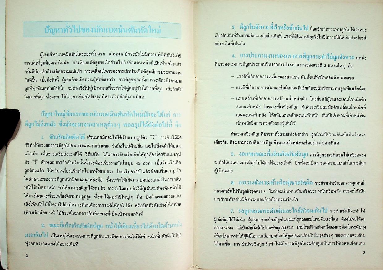 คู่มือการเล่นกีฬา แบดมินตันสมบูรณ์แบบ
