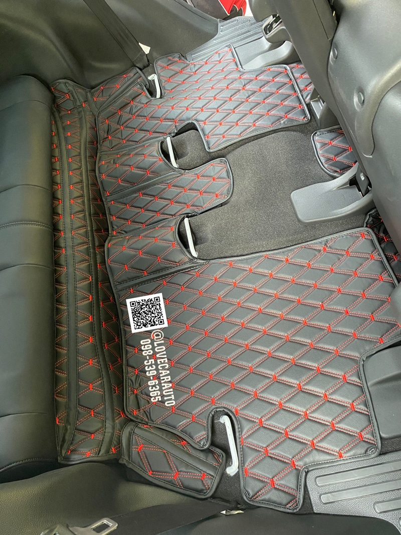 พรมปูพื้นรถยนต์ Honda CRV G5 7ที่นั่ง สีดำด้ายแดง