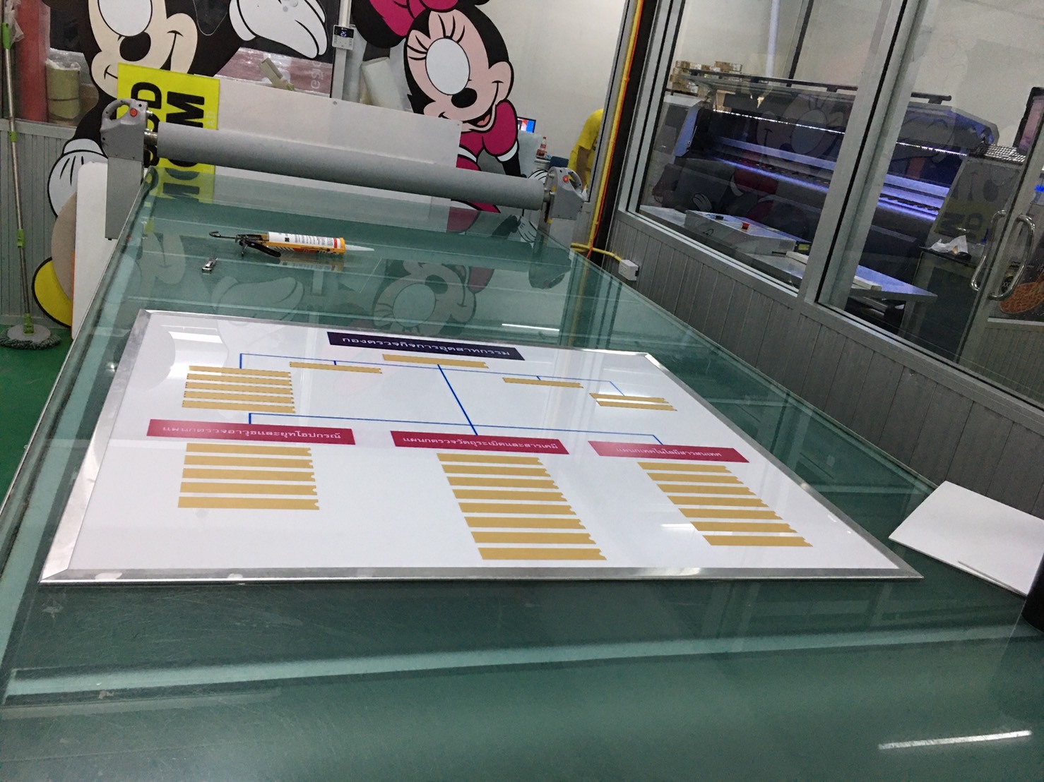 ปัายรางสอดอะคริลิค พร้อมคิ้วอลูมิเนียม งานกองตรวจกิจการอุตสากรรม